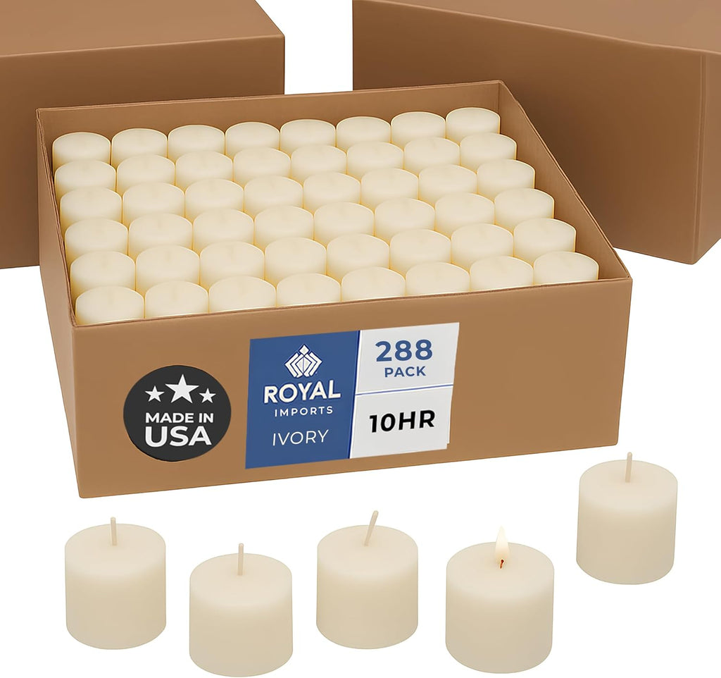 Royal Imports Votive Candle, Unscented Wax for Wedding, Birthday, Party, Spa, Holiday & Home Decoration (288, Ivory, 10 Hour)
