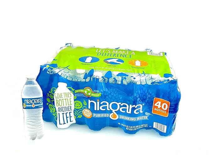 Niagara Purified Drinking Water - 16.9oz Bottles, 40 bottles per case 48 cases per pallet - Full Pallet - 1920 Bottles delivered by Waterpallets