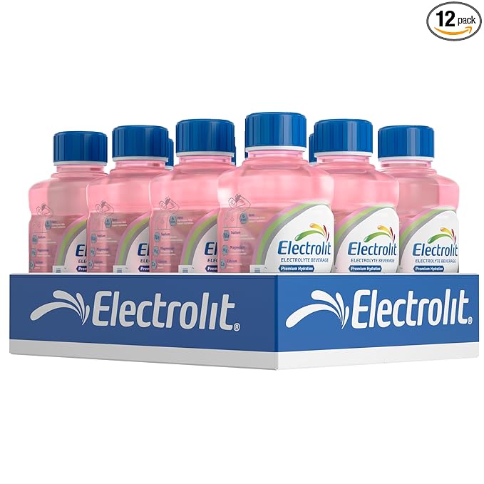 Electrolit, Electrolyte Beverage, Strawberry-Kiwi, 21 Fl Oz bottle (Pack of 12)