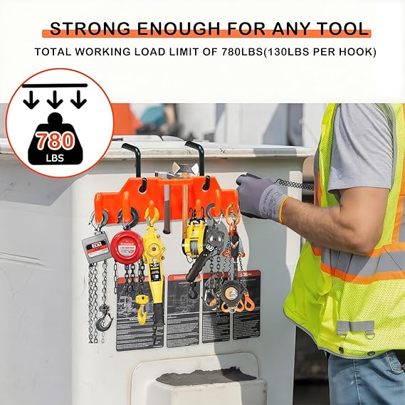 Lineman Tool Board, Bucket Truck Hook Organizer, Bucket Truck Accessories for Lineman, Including Four Hook for Aerial Baskets(Two 3” and Two 2”)