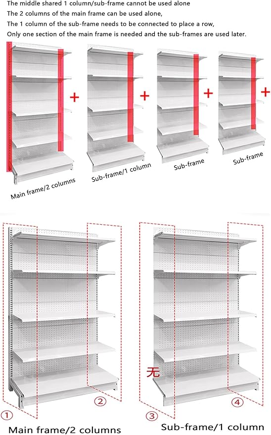 5-Tier Retail Shelving Display - Versatile Grocery Supermarket Shelves, Snack Racks, Office Supply Wall Racks & Shoe Storage - Easy to Install White Display Stand