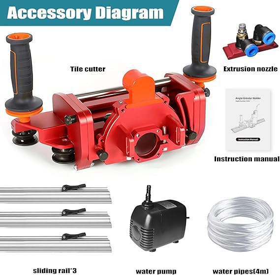 Electric Orbital Angle Grinder Tile Cutter for Large Ceramic Porcelain Tiles Up to 124 inches, Precise Ceramic Tile Cutting Tool(Angle grinder included)