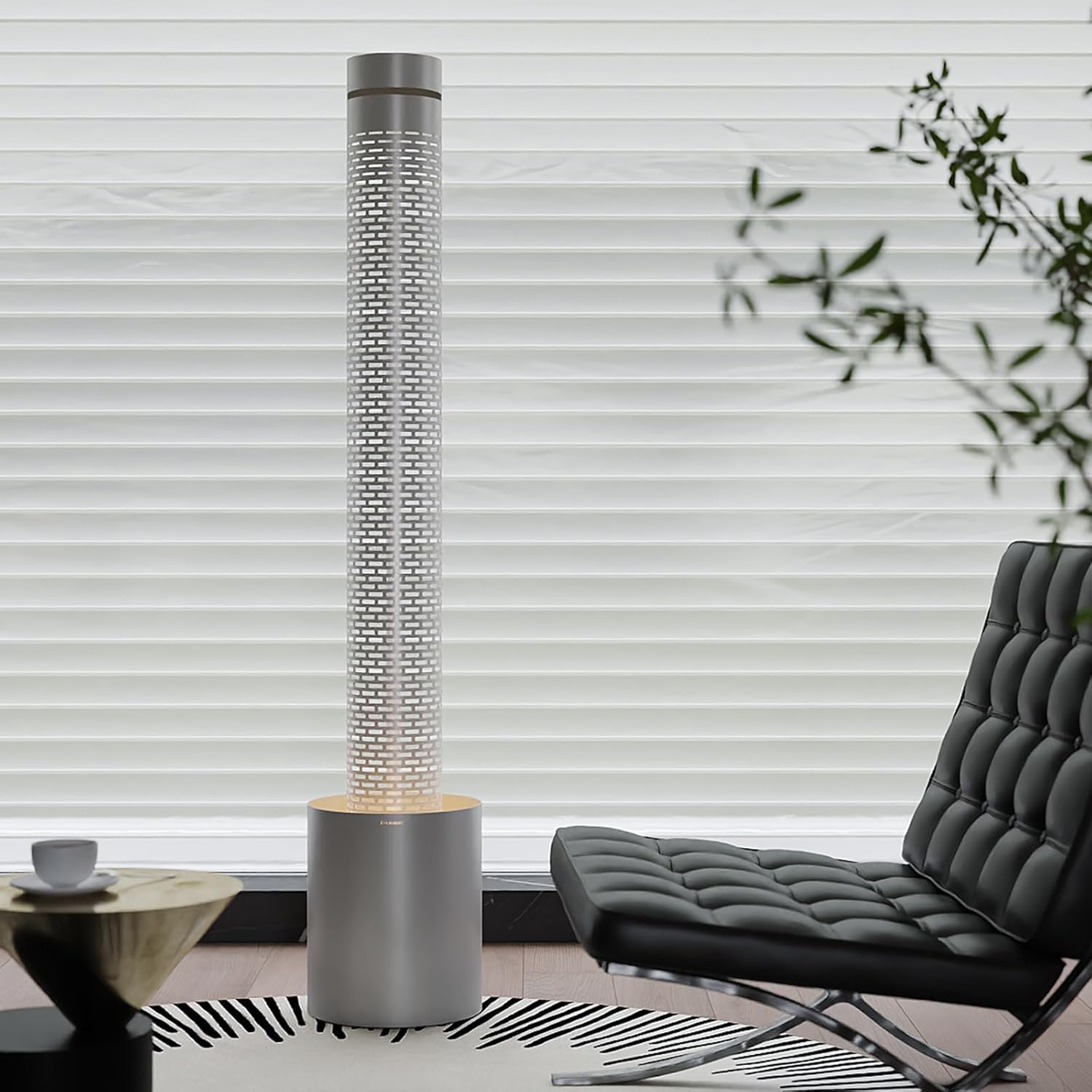 59.8" Metal Waterfall Fountain With LED-Light, Minimalist Indoor Water Fountain, Romantic Water Feature, Luxury Decor for Office & Home