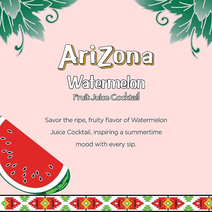 AriZona Watermelon, Fruit Juice Cocktail - Big Can, 22 Fl Oz (Pack of 12)