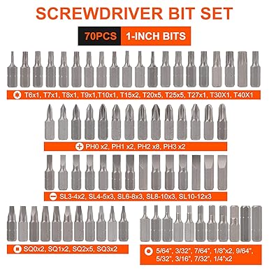 COMOWARE 200Pcs Drill Bit Set & Screwdriver Bit Kit - HSS/CR-V Multi-Purpose Bits in Transparent Storage Case, Impact Driver Accessories for DIY Projects, Home Repairs, Professional Use