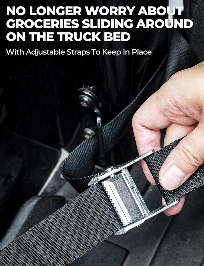 ISSYAUTO Full Size Truck Bed Cargo Box Organizer for Pickup, Waterproof Truck Bed Cargo Bag, Storage Organizer Carrier Accessories for Groceries, Golf, Easily Slide in and Out, Easy Access