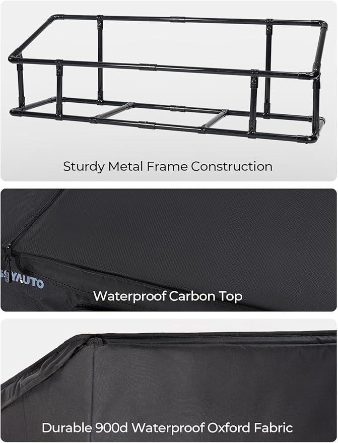 ISSYAUTO Full Size Truck Bed Cargo Box Organizer for Pickup, Waterproof Truck Bed Cargo Bag, Storage Organizer Carrier Accessories for Groceries, Golf, Easily Slide in and Out, Easy Access