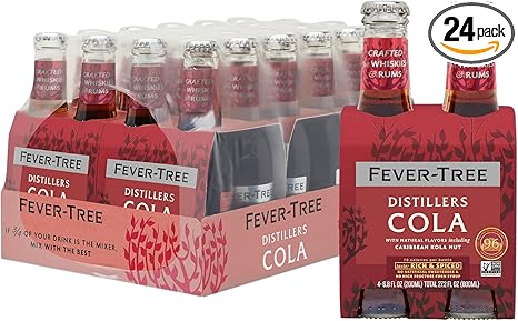Fever-Tree Distillers Cola - Premium Quality Mixer - Refreshing Beverage for Cocktails & Mocktails. Naturally Sourced Ingredients, No Artificial Sweeteners or Colors - 6.8 Fl Oz Bottles - Pack of 24