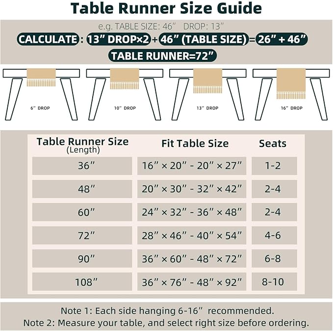 FEXIA Boho Table Runner for Fall Home Decor with Tassels 72 Inches Long Farmhouse Rustic Table Runner Macrame Burlap Table Decoration for Living Room Bridal Shower(12x72 Inches)
