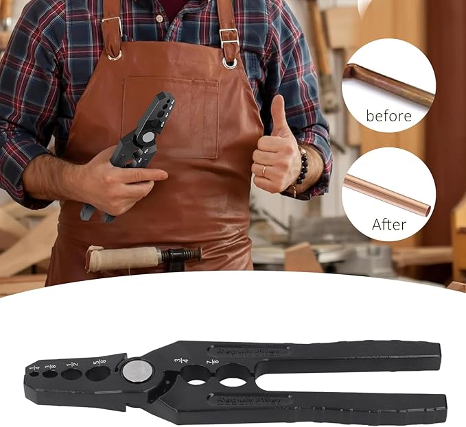 Manual Copper Tube Rounder, Multifunctional Flat Tube Copper Pipe Rounding Repair Pliers 6 Holes Design 1/4 3/8 1/2 5/8 3/4 7/8 Inch