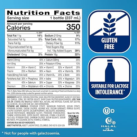 Ensure Plus Vanilla Nutrition Shake With Fiber | Meal Replacement Shake | Ready to Drink | 16g Protein and 27 Vitamins and Minerals | 8 fl oz - 24 Pack