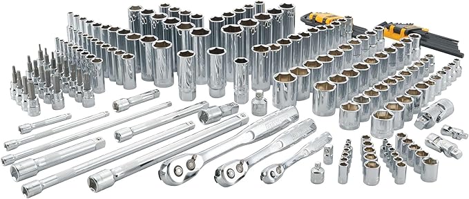 DEWALT Mechanics Tool Set, SAE and Metric, 1/2, 1/4, 3/8 Drive Sizes, 192-Piece (DWMT75049)