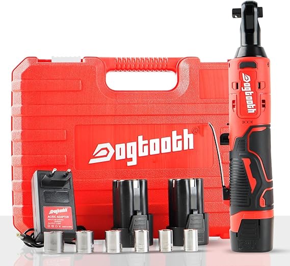 dogtooth Cordless Electric Ratchet Wrench Set, Brushless,Variable Speed Trigger,3/8" 16.8V Power Ratchet Tool Kit With 2 Packs 1500 mAh Batteries and Charger