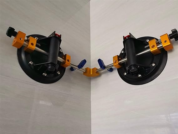 Right Angle 90 Degree Countertop Seam Setter with 8" Suction Cup for Seam Joining & Leveling/Professional Countertop, granite， Stone, Marble Slab Installation. (2 PACK) (8" seam setter)