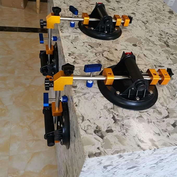 Right Angle 90 Degree Countertop Seam Setter with 8" Suction Cup for Seam Joining & Leveling/Professional Countertop, granite， Stone, Marble Slab Installation. (2 PACK) (8" seam setter)