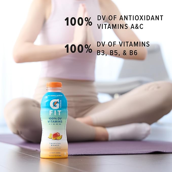 Gatorade Fit Electrolyte Beverage, Healthy Real Hydration, Blackberry Raspberry, 16.9.oz Bottles (12 Pack)