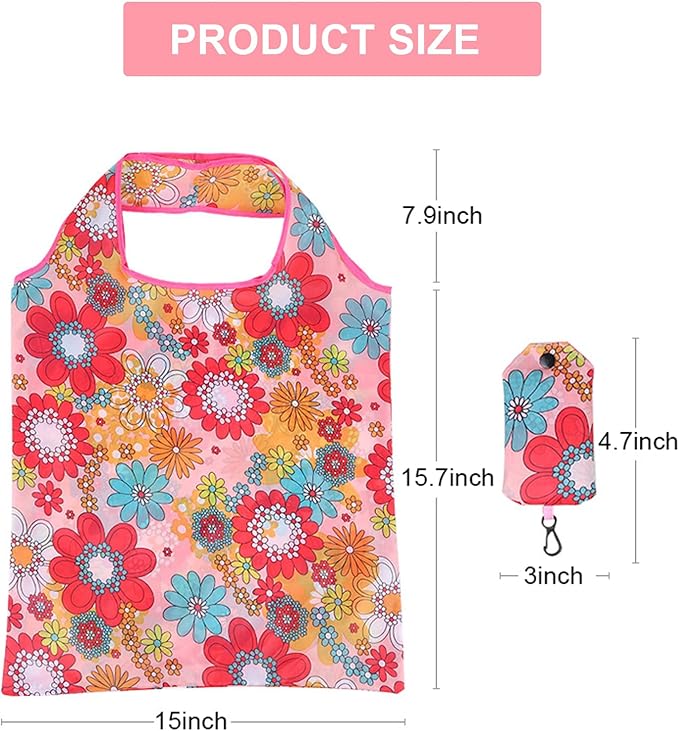 35 Pack Reusable Floral Grocery Bags Foldable Grocery Bags Machine Washable Bags Grocery Bag Reusable Shopping Bag Waterproof Reusable Groceries Bag Packable Shopping Bag for Shopping