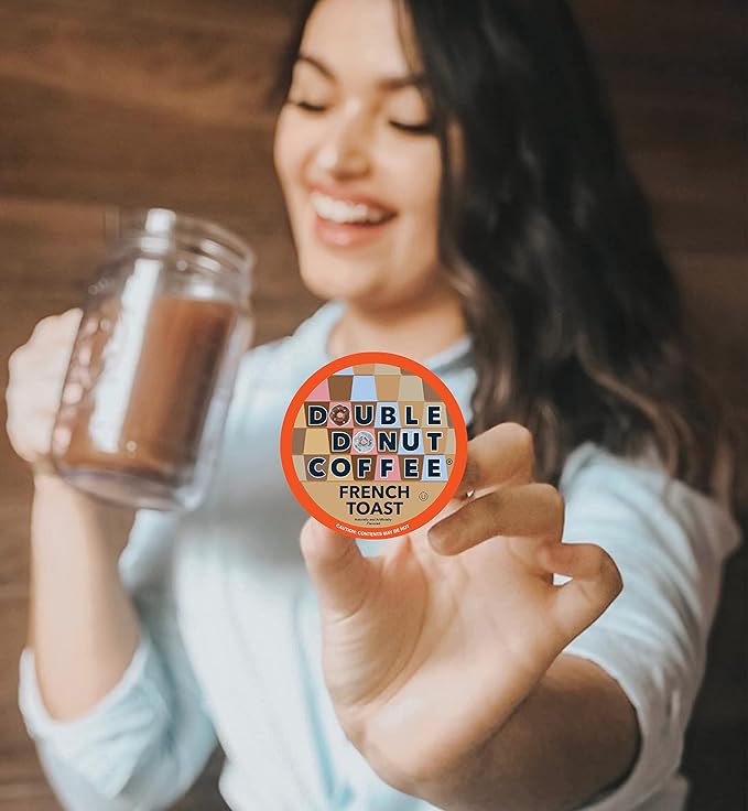 Double Donut French Toast Flavored Coffee in Single Serve Pods, French Toast Flavor for the Keurig K Cups Brewer, 48 Count