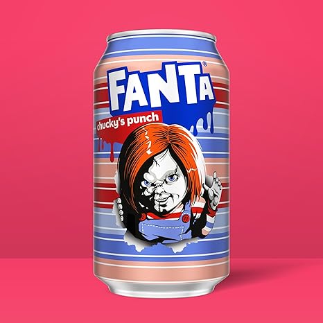 Fanta Fruit Punch Caffeine Free Soda Soft Drink, Chucky's Punch Halloween Edition, 12 fl. oz. cans, 12 pack