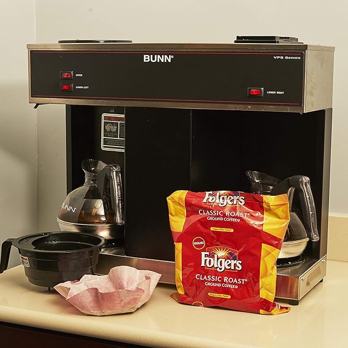 Folgers Classic Roast Filter Packs, Premeasured Ground Coffee and Filter in a Single Pouch, 160 Count (Pack of 4)