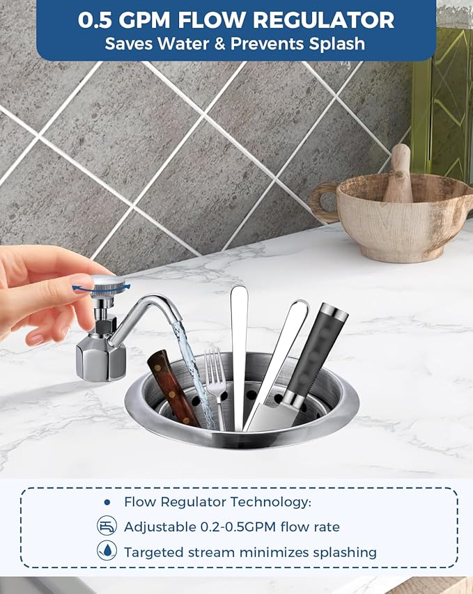 Kitchen Faucet Single Hole Dipper Well Faucet 0.5 GPM Flow Coffee Shop Bar Counter Sink Faucet Deck Mount Commercial Food Washing Tool for Washing Ice Cream or Coffee Spoons, Brass