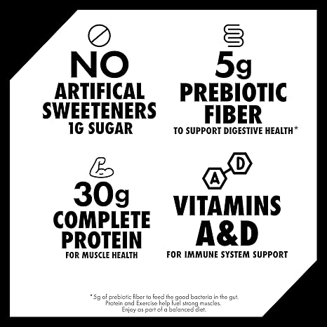 Oikos Protein Shake, Chocolate, 30g High Protein Drinks, Shelf Stable, Ready to Drink, 5g Prebiotic Fiber, 12 fl oz Bottle, 12 Count