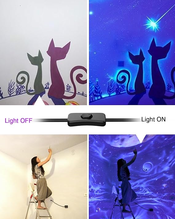 Onforu 4 Pack 42W LED Black Lights, Blacklight Bars with Plug and Switch, Glow in The Dark Party Supplies for Halloween Decorations, Bedroom, Body Paint, Stage Lighting, Poster, Black