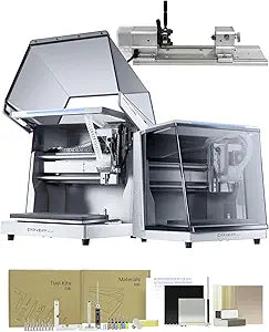 Carvera Air Desktop CNC Machine with 4th Axis, Compact Enclosed Mini CNC Router, Quick Tool Changer, Closed-Loop Control, Beginner-Friendly CAM Software for Milling, Cutting, Engraving, DIY, Crafts