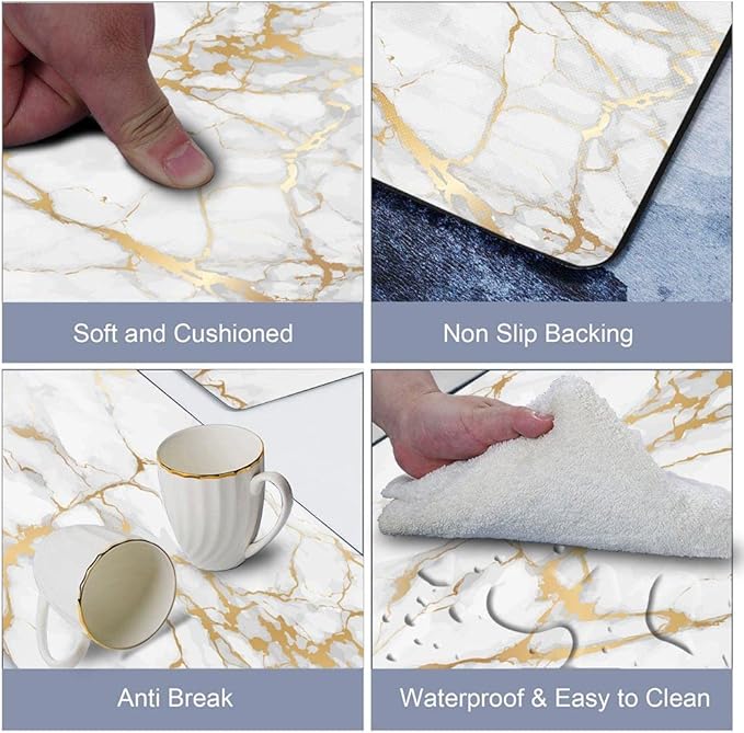Mrcrypos Kitchen Rugs and Mats Cushioned Anti Fatigue Non Slip Waterproof