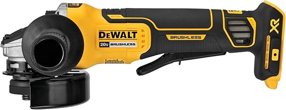 DEWALT 20V MAX* Angle Grinder Tool Cordless Brushless, 4 1/2 Inch, with Paddle Switch and Kickback Brake, Tool Only (DCG413B)