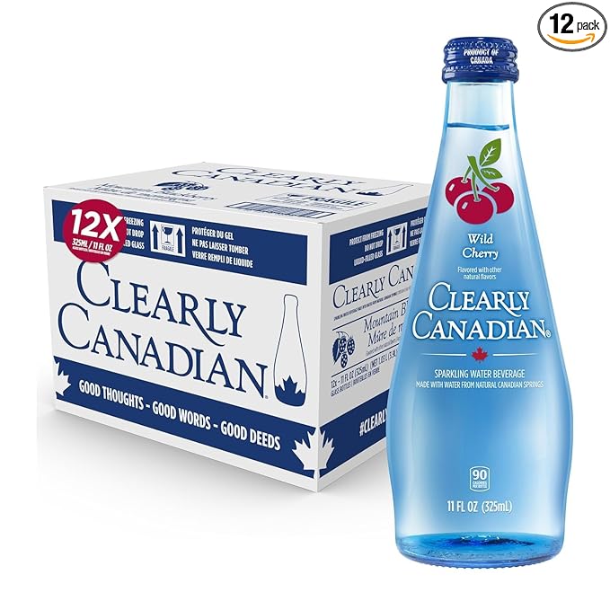 Clearly Canadian Sparkling Water Beverage, Wild Cherry, 12 Pack, 11oz