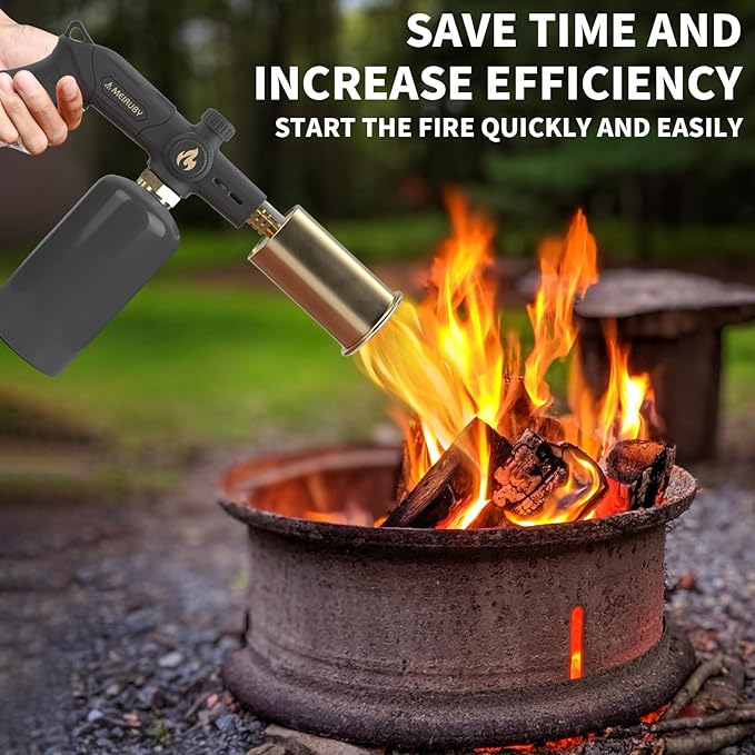 Powerful Propane Torch Gun, Gift for Men, Adjustable Culinary Blow Torch, Kitchen Cooking Torch for Steak Searing, Campfire Charcoal Starter, BBQ, Blackstone Griddle Accessories(Tank Not Included)
