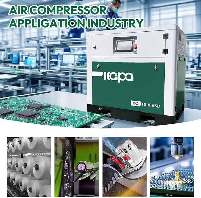 KAPA KQ 20HP/15KW 3-Phase 480V Industrial Rotary Screw Compressor – Power for Pneumatic Tools & Equipment
