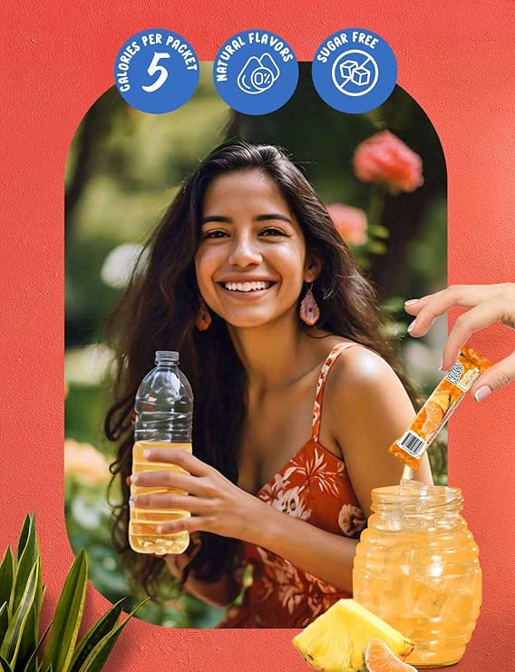 Klass Aguas Frescas Powdered Drink Mix | 44 Sugar Free Powder Packets | Flavors - Cucumber Limeade Pineapple Tangerine Strawberry Watermelon & Hibiscus Berries - Water Enhancer To Go!
