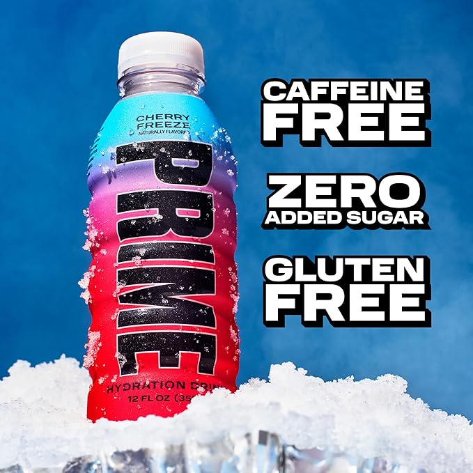 PRIME HYDRATION Variety - Blue Freeze, Cherry Freeze, ICE POP Sports Drinks, Electrolyte Enhanced for Ultimate Hydration, 250mg BCAAs, B Vitamins, Antioxidants, Low Sugar, 12 Fl Oz, 15 Pack