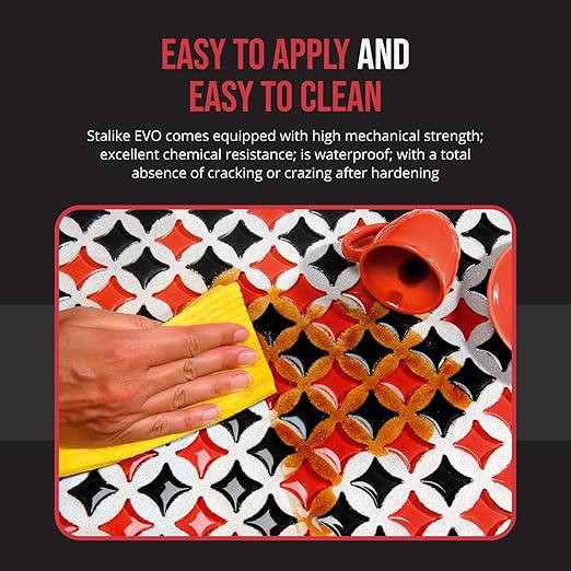 The Tile Doctor Starlike EVO - Litokol Epoxy Grout for Tile, Ideal for Home Office Decor & Bathroom Tile, Glitter Paint Room Decoration - 100 Bianco Assoluto Classic Collection 2.5 kg - 5.5 lbs