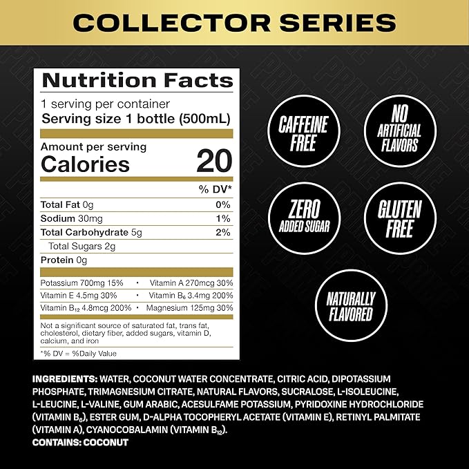 PRIME Hydration Collector Series, Sports Drinks, Electrolyte Enhanced for Replenishing Fluids, 250mg BCAAs, B Vitamins, Antioxidants, Low Sugar, 16.9 Fl Oz, 12 Pack