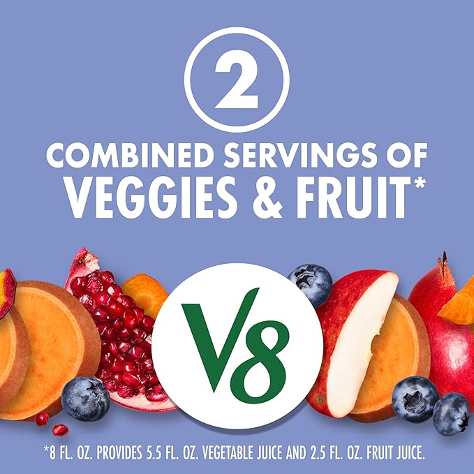 V8 Blissfully Berry 100% Fruit and Vegetable Juice, 8 fl oz Can (24 Pack)
