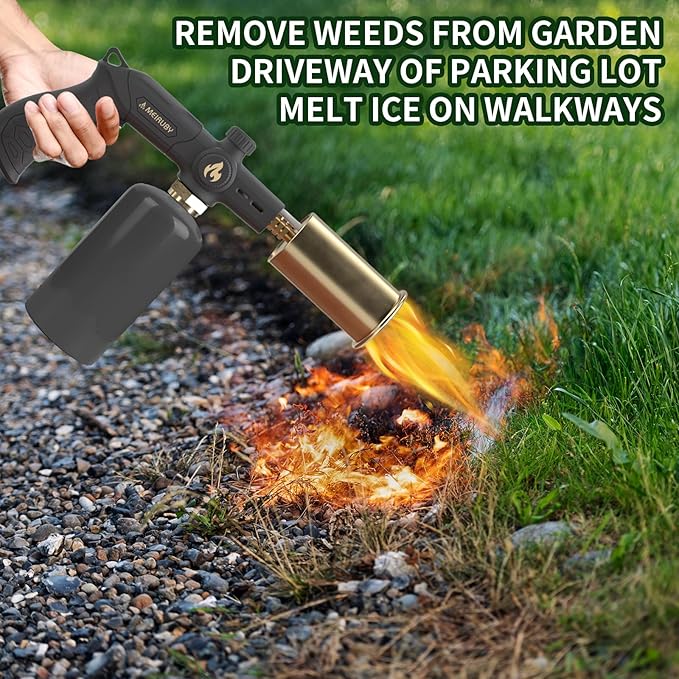 Powerful Propane Torch Gun, Gift for Men, Adjustable Culinary Blow Torch, Kitchen Cooking Torch for Steak Searing, Campfire Charcoal Starter, BBQ, Blackstone Griddle Accessories(Tank Not Included)