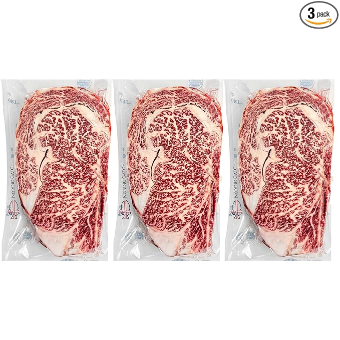 Nordic Catch Grade A5 Japanese Wagyu Steak Without Bone, Always Fresh Thick Cut, Skin-Packed 100% Authentic A5 Wagyu Steak from Kagoshima Reserve - Great Gift
