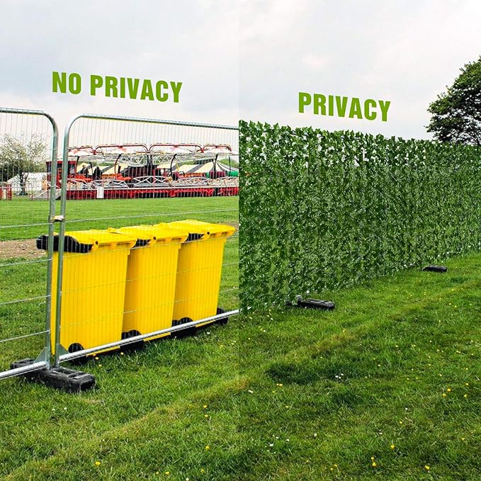 DearHouse 68.9x157.5in Artificial Ivy Privacy Fence Wall Screen, Artificial Hedges Fence and Faux Ivy Vine Leaf Decoration for Outdoor Garden Decor
