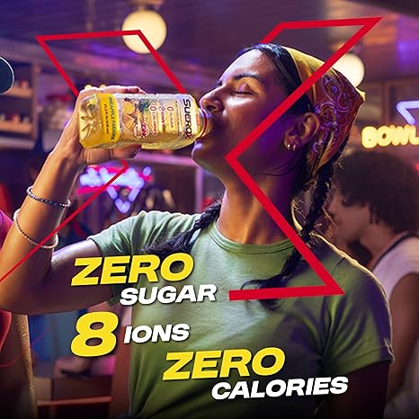 SueroX Sugar-Free Sports Drink for Hydration and Recovery, Electrolyte Hydration Drink with 8 Ions, Zero Calorie Sports Drinks with Electrolytes, Tropical Pack, 21.3 Fl Oz, 12 Count