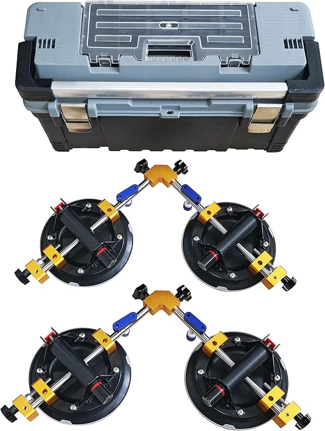 Right Angle 90 Degree Countertop Seam Setter with 8" Suction Cup for Seam Joining & Leveling/Professional Countertop, granite， Stone, Marble Slab Installation. (2 PACK) (8" seam setter)