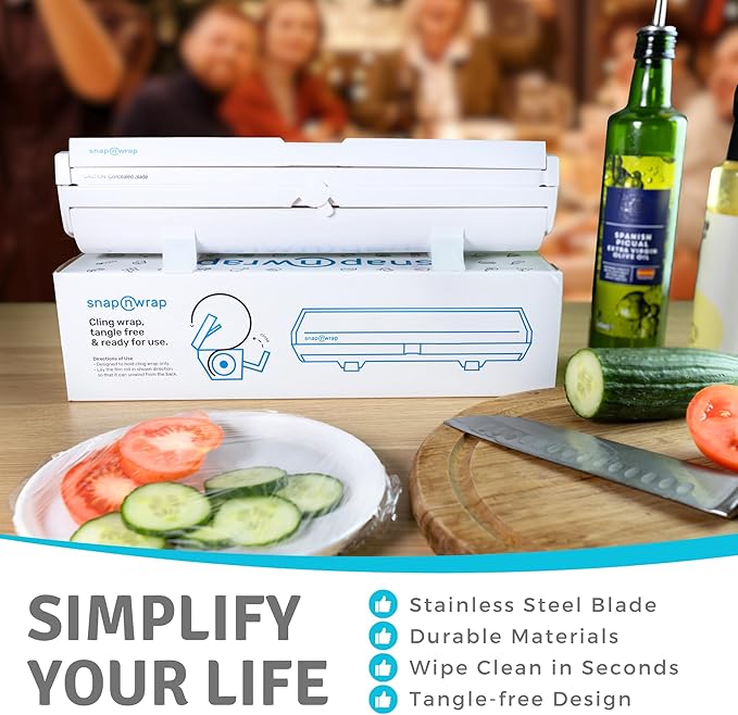 Cling Film Dispenser. Just pull over your plate and press to cut.