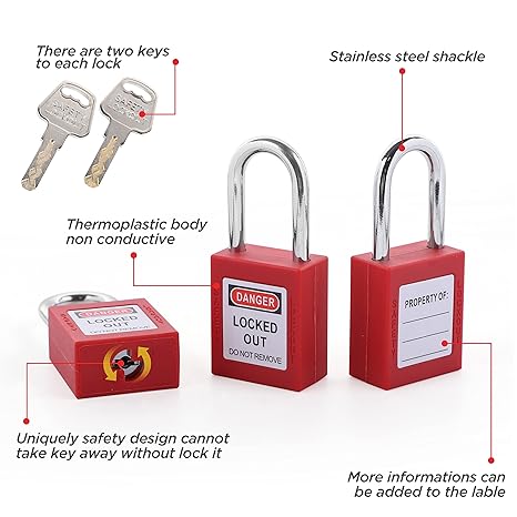 Lockout Tagout Kit,Loto Kit Safety Padlock+Loto Hasp+Electrical Plug/Ball Valve/Gate Valve Devices+Circuit Breaker+Loto Tags,Electrical Loto for Electrical/Industrial/Mechanical