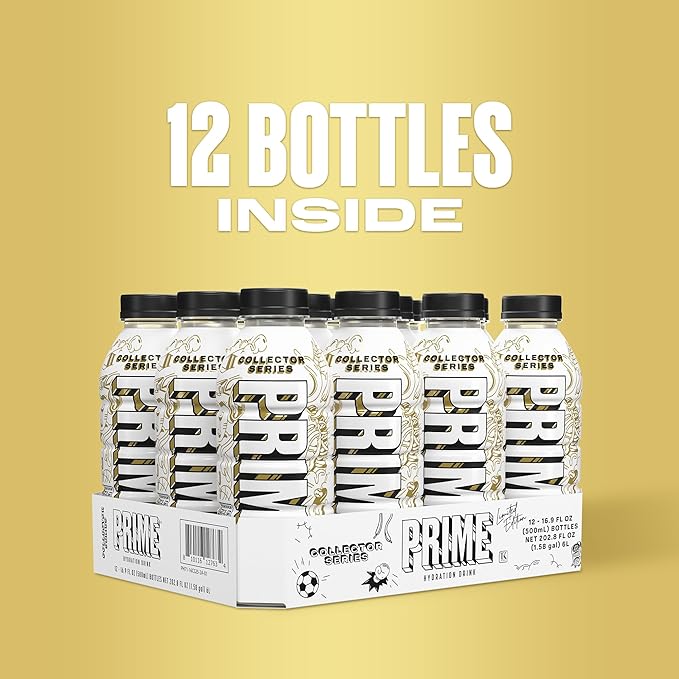 PRIME Hydration Collector Series, Sports Drinks, Electrolyte Enhanced for Replenishing Fluids, 250mg BCAAs, B Vitamins, Antioxidants, Low Sugar, 16.9 Fl Oz, 12 Pack
