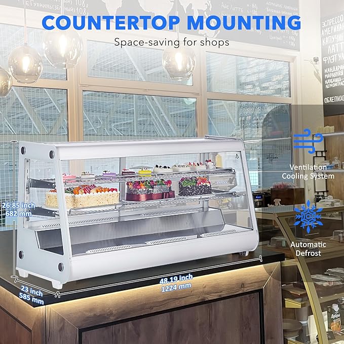 Beverage Refrigerator, 8.1 Cu.ft Commercial Display Refrigerator Merchandise for Home Restaurant Grocery Stores, 2 Glass Door Merchandiser Refrigerator,3 Shelves