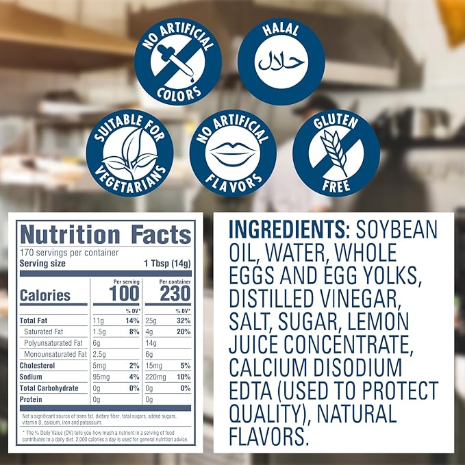 Hellmann's Real Mayonnaise Mini Jars, Condiment for Sandwiches, Salads, Mayo Made with 100% Cage Free Eggs, Gluten Free, 1.2 oz, Pack of 72