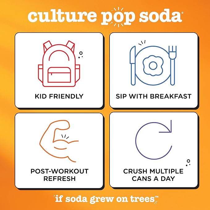 Culture Pop Soda, Most Loved Variety Pack, Probiotic Low Sugar Soda, Sparkling Juice Alternative, Non-GMO, Kosher, Gluten-Free, No Stevia (12pk)