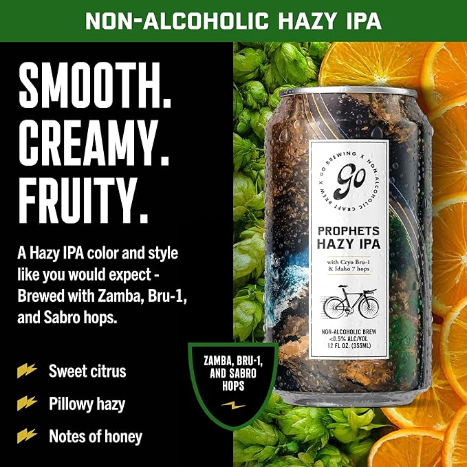 Go Brewing - 12 Mixed Pack - Non-Alcoholic Craft Brew - Small Batch Brew - Classic Ingredients - Non Alcoholic Assorted Variety Pack - Low-Calorie, NA Brew - Ideal for Any Occasion (12 oz, 12 Pack)